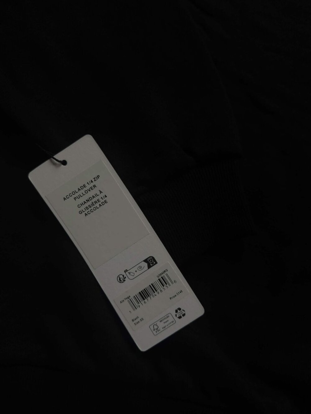 ALO Yoga Accolade Black 1/4 Zip Pullover Sweatshirt - NWT - Picture 5 of 7